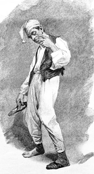 戴尖顶帽、穿内裤的男人在骂自己图片下载