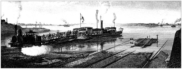 仿古雕刻插画、工程技术:桥梁建筑、莱茵豪森图片下载