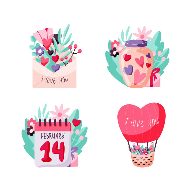 情人节的一整套概念图片下载