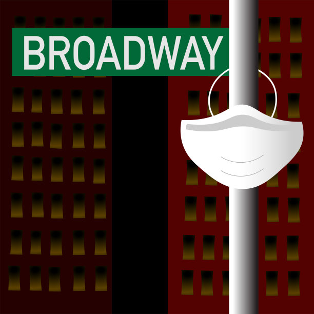 百老汇标志上的防护面具图片下载