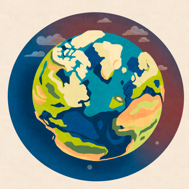 行星地球彩色插图图片下载