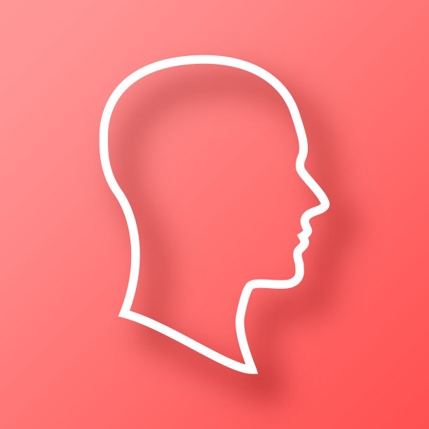 概要文件。图标在红色背景与阴影图片下载