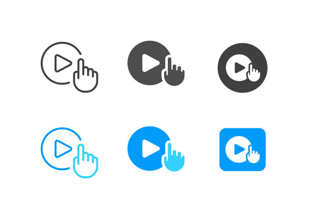 播放按钮图标。可编辑的中风。图片下载