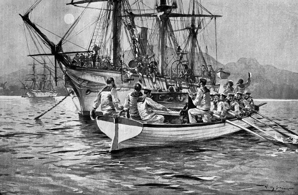 一艘配有钢琴和歌手的英国船祝贺一艘德国船图片下载