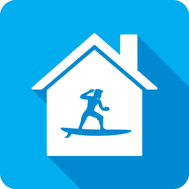 房子冲浪者图标剪影图片下载