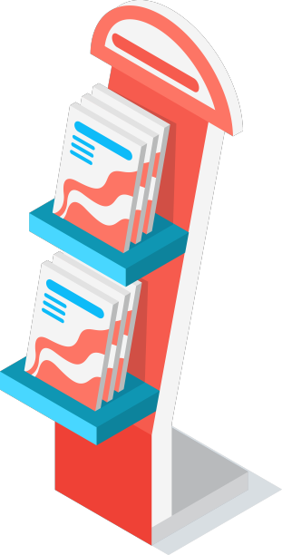 有书籍或宣传册的书架图片下载