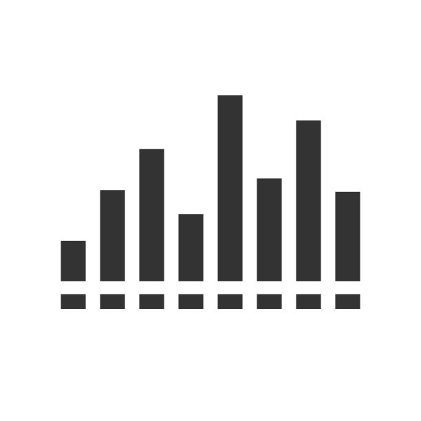 声波矢量图标。波作为音频均衡器隔离的背景。音频技术。脉冲音乐波形图片下载