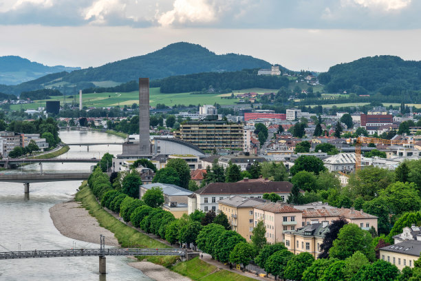 萨尔茨堡，奥地利的城市景观图片下载