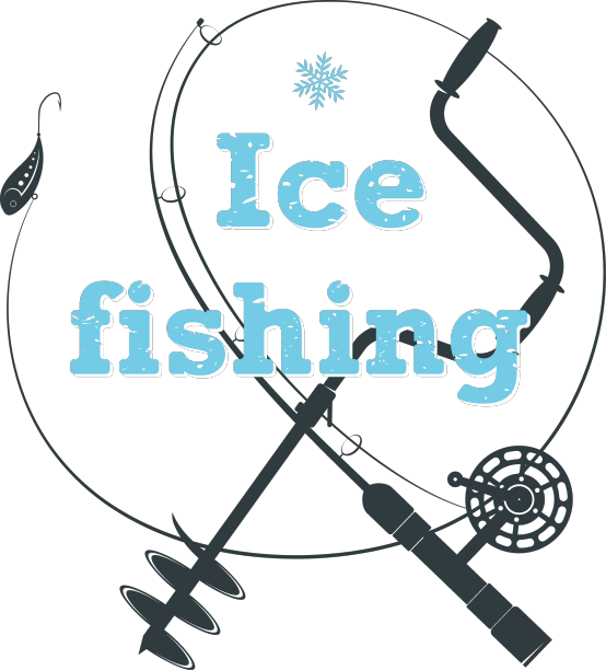 冬钓标志冬钓竿和冬钻图片下载