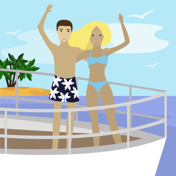 全家在船上度暑假图片下载