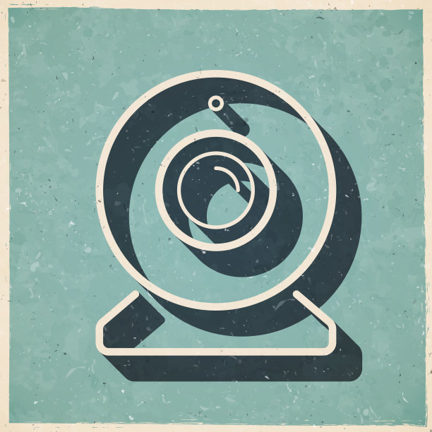 摄像头。图标复古复古风格-旧纹理纸图片下载