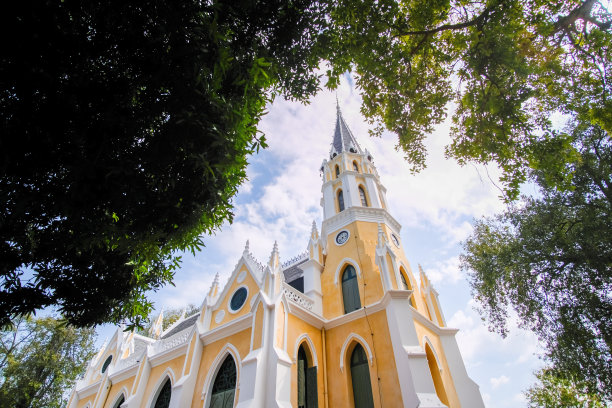 Wat Niwet Thammaprawat Ratchaworawihan。它是欧洲建筑风格的寺庙在泰国。它位于泰国大城府的Bang Pa-In皇宫内图片下载