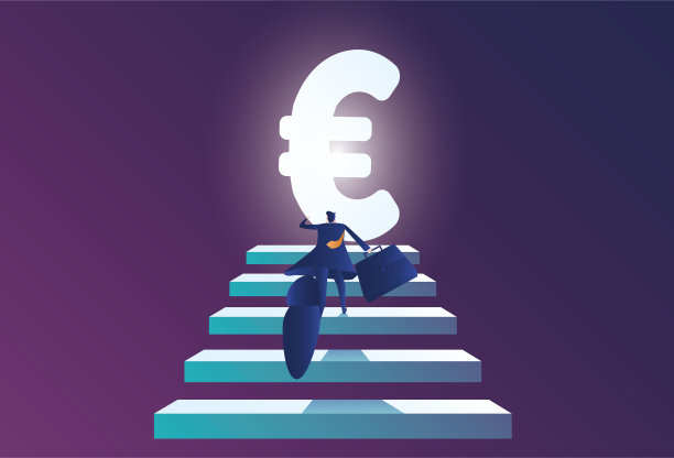 商人走上舞台，奔向欧元图片下载