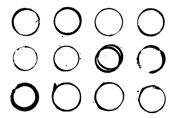 矢量垃圾污渍环孤立的白色背景。图片下载