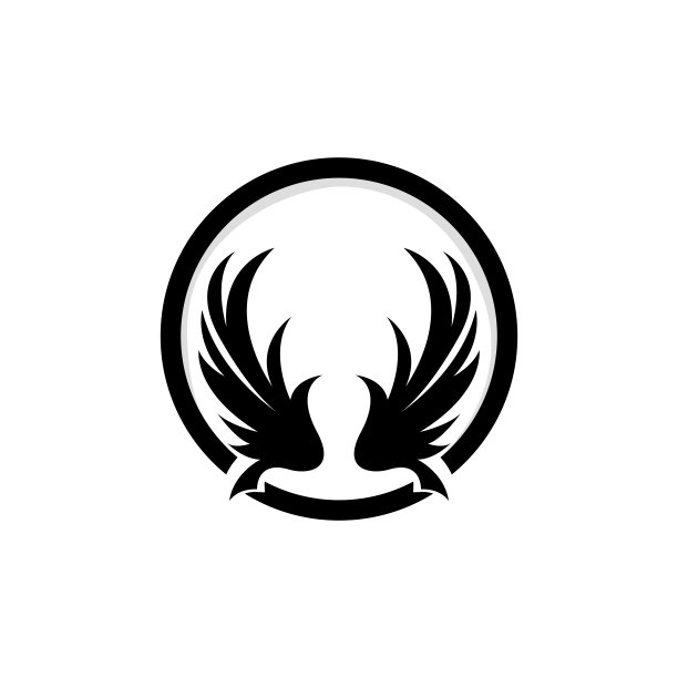 翅膀符号设计，矢量鹰猎鹰翅膀，美丽的飞鸟，插图符号图片下载