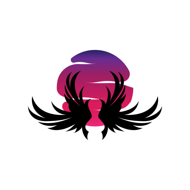 翅膀符号设计，矢量鹰猎鹰翅膀，美丽的飞鸟，插图符号图片下载