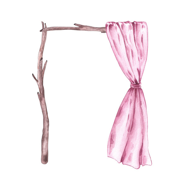 白色背景的波西米亚风格的婚礼拱门图片下载