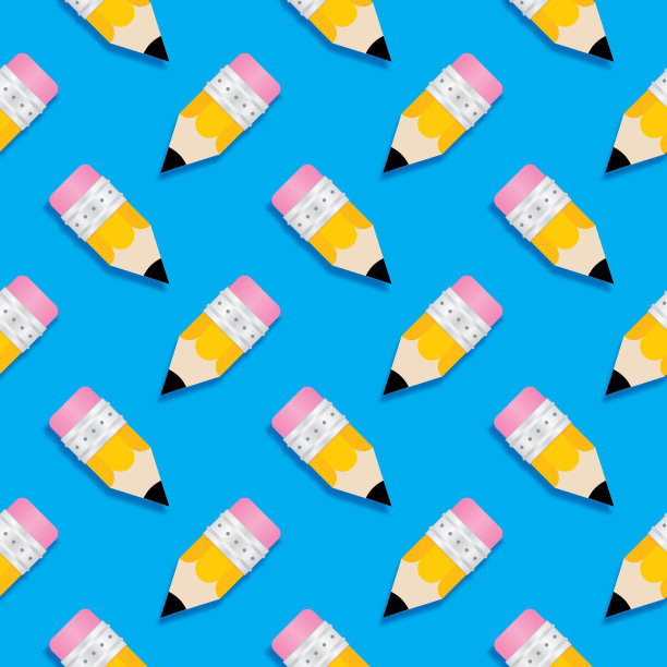 可爱铅笔无缝图案图片下载