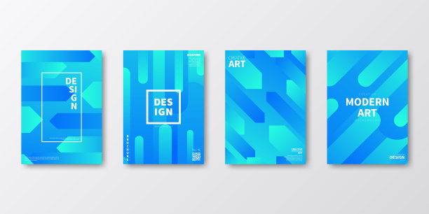 宣传册模板排版，蓝色封面设计，商业年报，传单，杂志图片下载