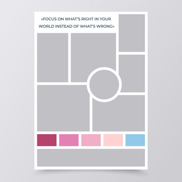 心情板背景。Moodboard模板。照片拼贴。矢量插图。图片下载