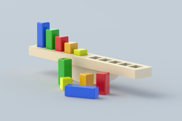 幼儿用几何图形秋千教育。教育逻辑游戏。三维渲染图片下载