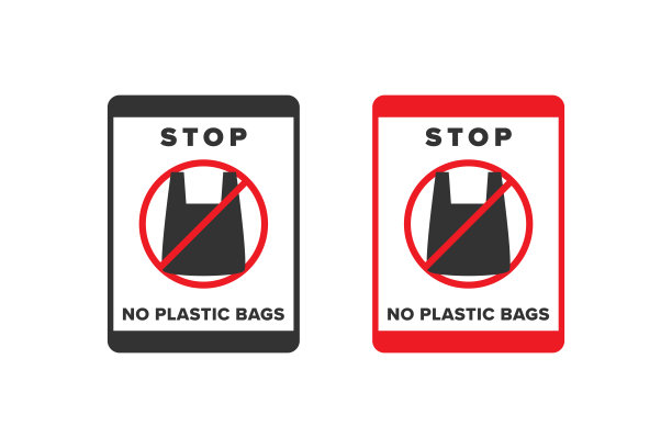 无塑料袋图标标志设计矢量，图标板呼吁不要使用塑料袋图片下载