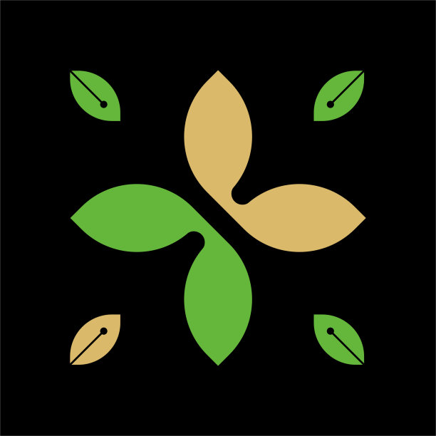 插图矢量图形的绿色房屋叶子笔图片下载