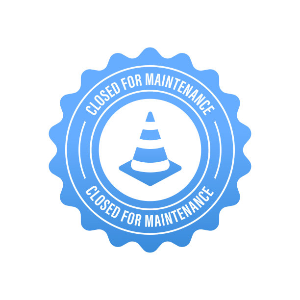 关闭维护矢量邮票隔离在白色背景上。维护。警告标志。矢量图图片下载