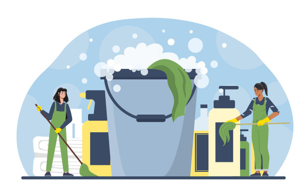 清洁服务人员矢量概念图片下载