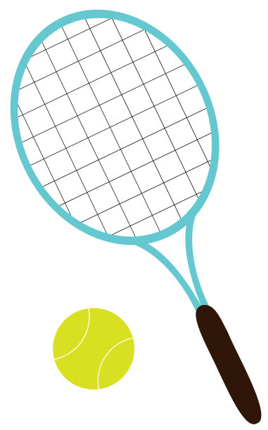 卡通风格的网球拍和球矢量图图片下载