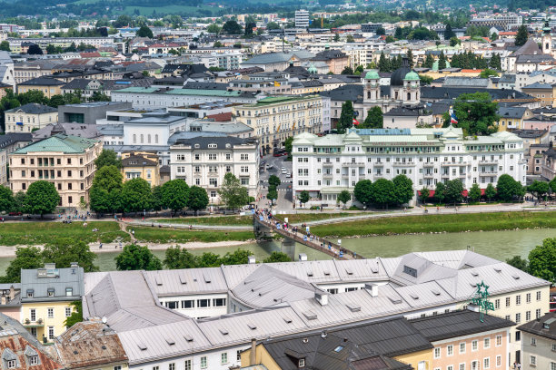 萨尔茨堡，奥地利的城市景观图片下载