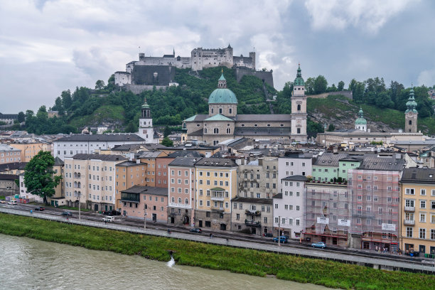 萨尔茨堡，奥地利的城市景观图片下载