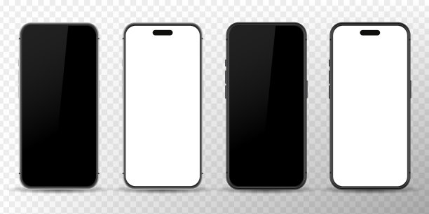 现实的智能手机模型与正面。白色背景的智能手机。矢量插图。图片下载