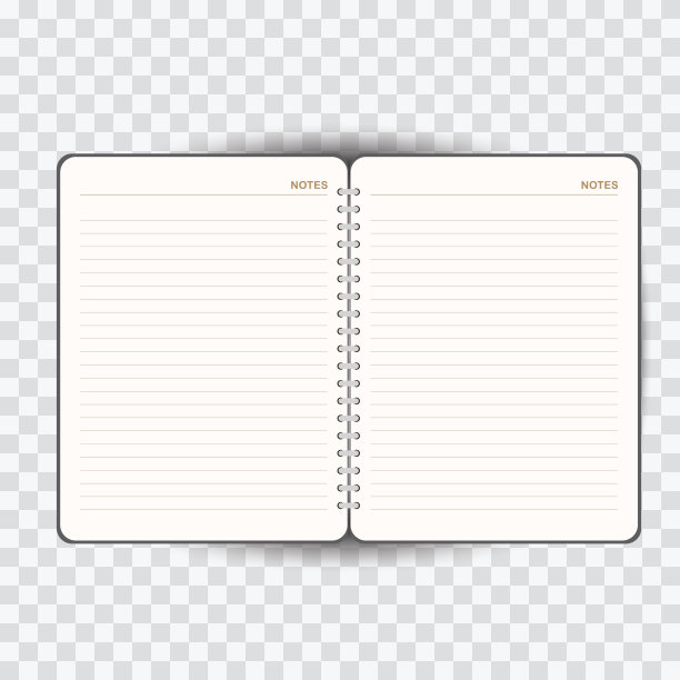 现实的笔记本模板在一个透明的背景。矢量插图EPS 10图片下载