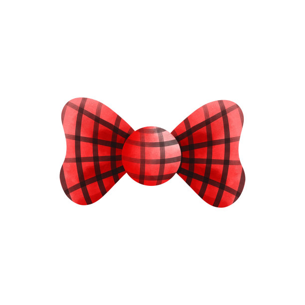 可爱的黑色和红色蝴蝶结复古风格的剪贴画。图片下载