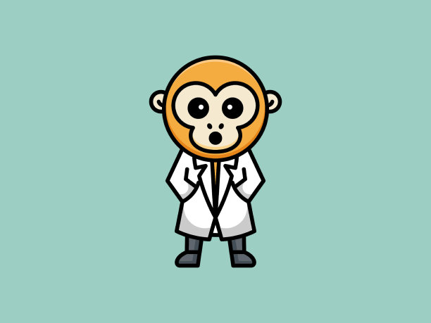 医生猴子矢量设计模板图片下载