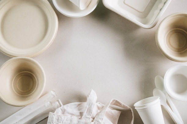 环保产品面向全球可持续发展，循环利用理念，纸纤维产品图片下载