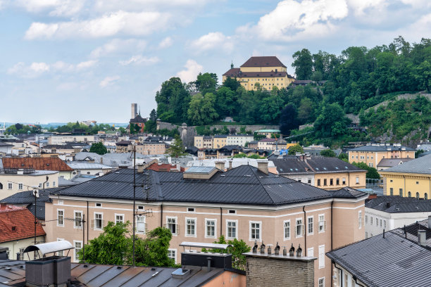 萨尔茨堡，奥地利的城市景观图片下载
