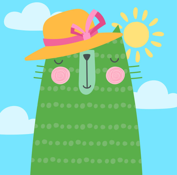 五颜六色的可爱的猫图片下载