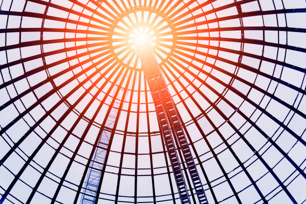 现代抽象建筑和细节背景与金属和玻璃图片下载