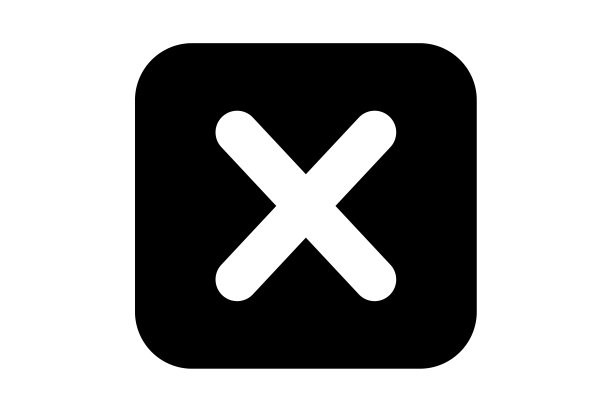 关闭网页图标黑色交叉x符号应用程序标志艺术图片下载