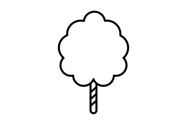 棉花糖勾勒嘉年华图标节日标志黑色派对符号艺术品图片下载