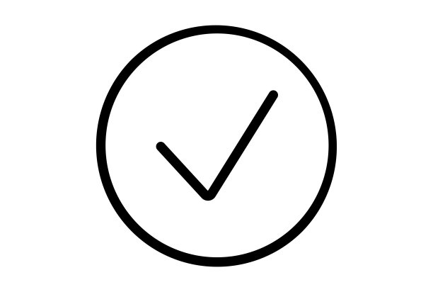 检查1线图标黑色勾勾网页符号极简的应用程序标志图片下载