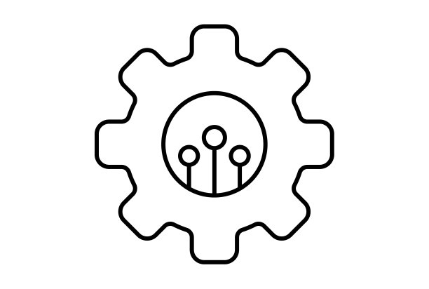 设置齿轮线图标网站符号人工智能黑色标志应用程序或网页图片下载