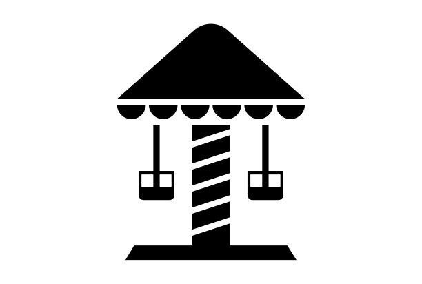 旋转木马嘉年华图标黑色派对符号马戏团标志艺术图片下载