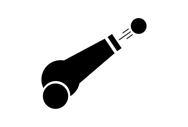 大炮嘉年华图标黑色派对符号马戏团标志艺术图片下载