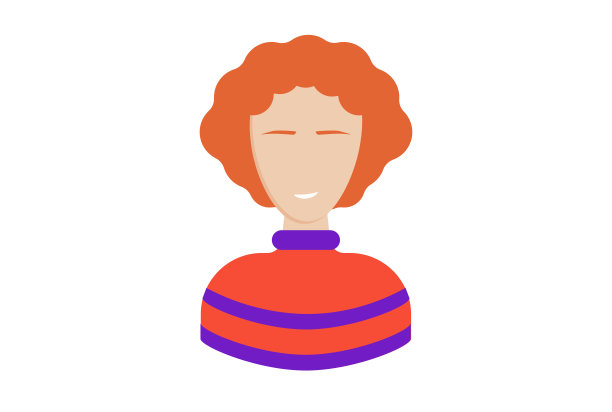 女人卷发头像图标字符网络符号人的应用程序标志图片下载