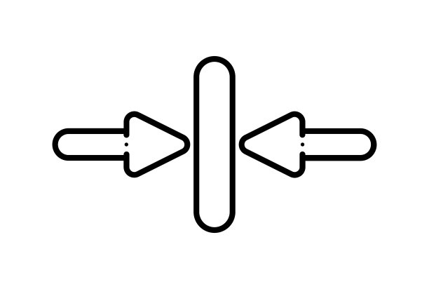 左右线图标黑色网站符号极简主义的轮廓标志图片下载