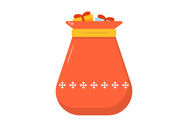 礼品袋圣诞插图彩色图标艺术圣诞节符号应用程序和网络标志艺术品图片下载