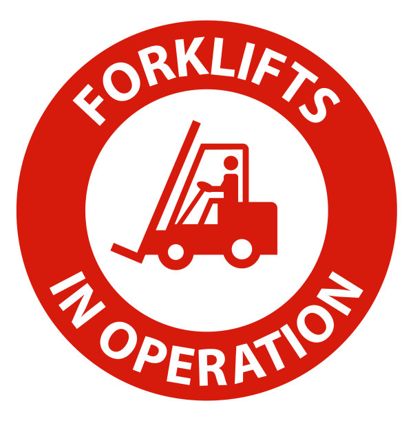 危险叉车运行白色标志图片下载